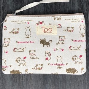 Adorable Cat Themed Makeup Bag/ Wristlet